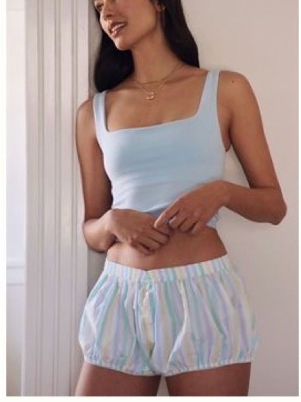 Lyrebird Anthropologie women’s striped bubble sleep boxers shorts - medium